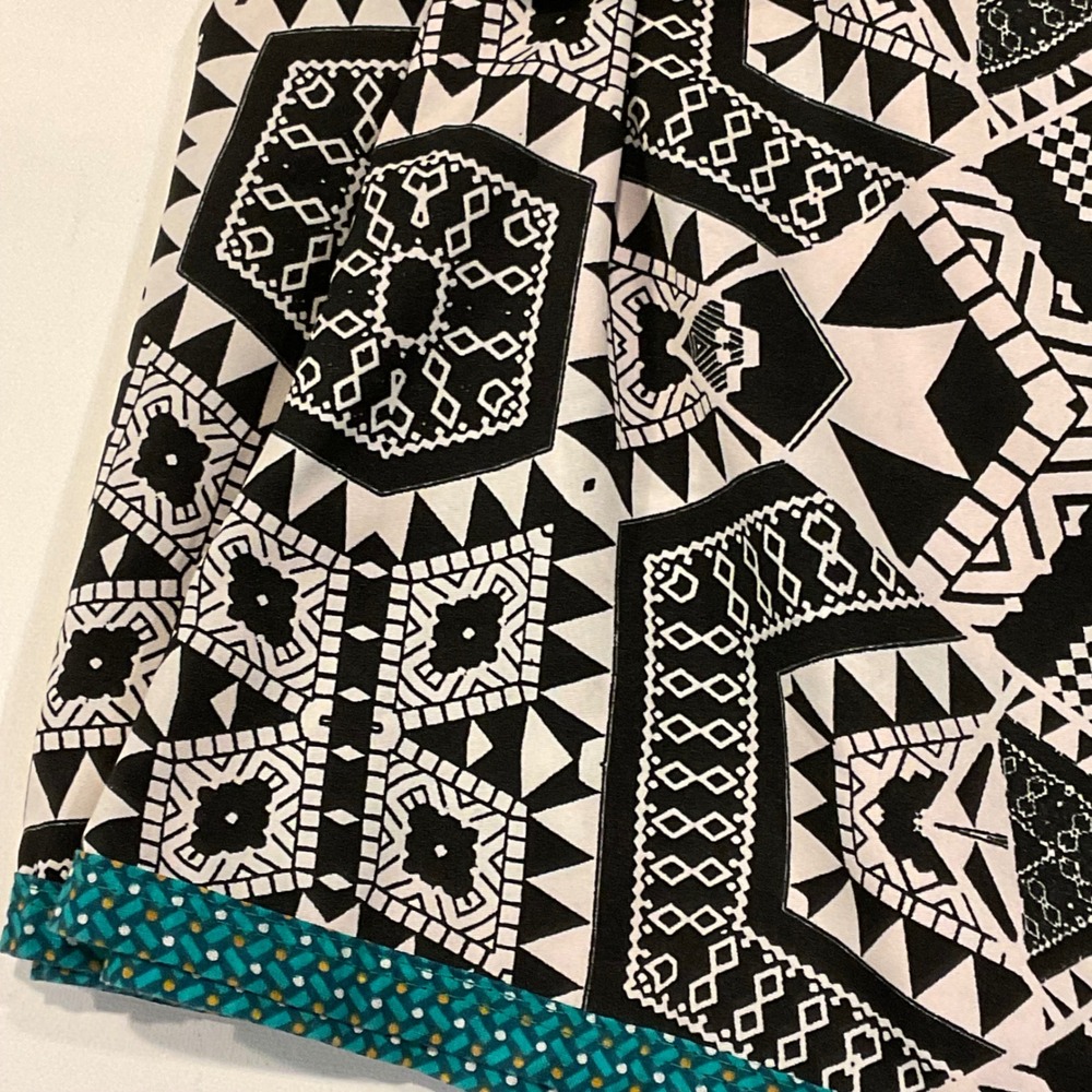 ZAND AMSTERDAM Reversible skirt Snap Adjustable geometric S M L boho bag retro - Picture 6 of 16